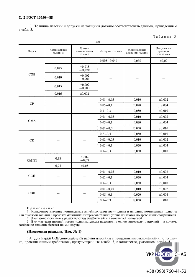 ГОСТ 13750-88 Пластины слюдяные для приборостроения-3